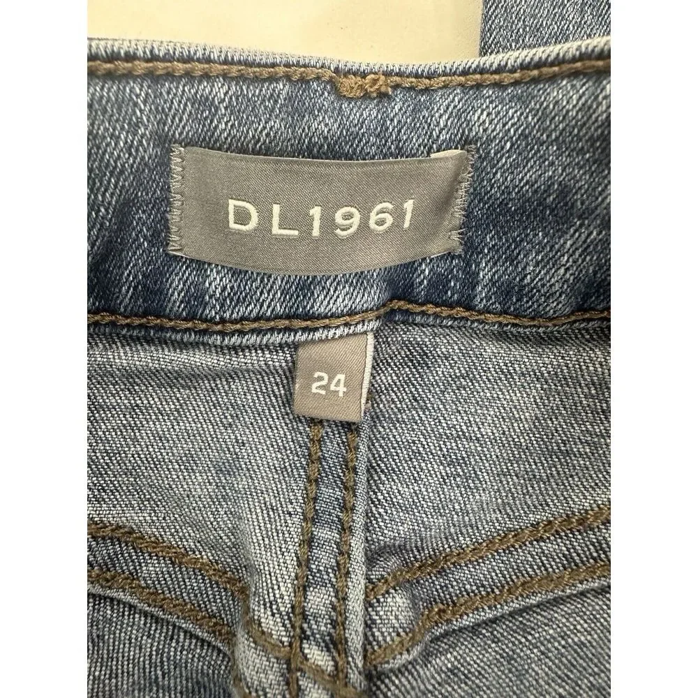 DL 1961 Jeans‎ Womens 24 / 0 Mid Rise Cropped Florence Skinny Denim Blue
